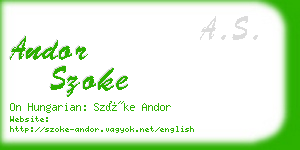 andor szoke business card